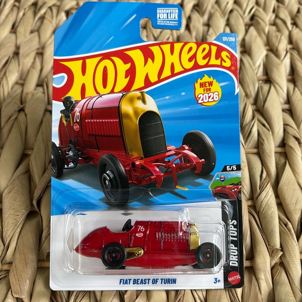 Fiat Beast of Turin Hot Wheels Land Speed Record Car Red Hotwheels Collectible 🆕